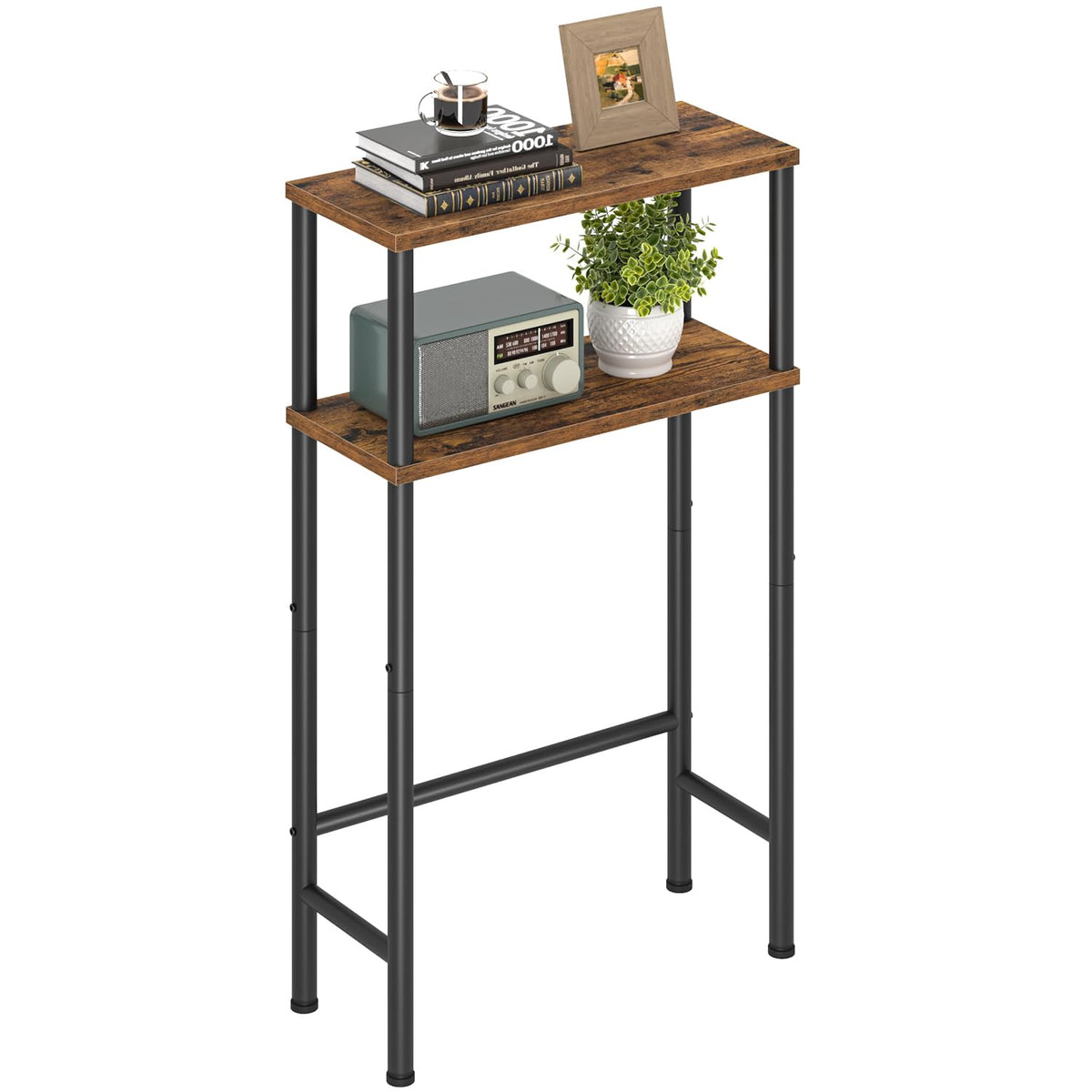 Asgolion Narrow Console Table, 15.7" Small Entryway Table, 2-Tier